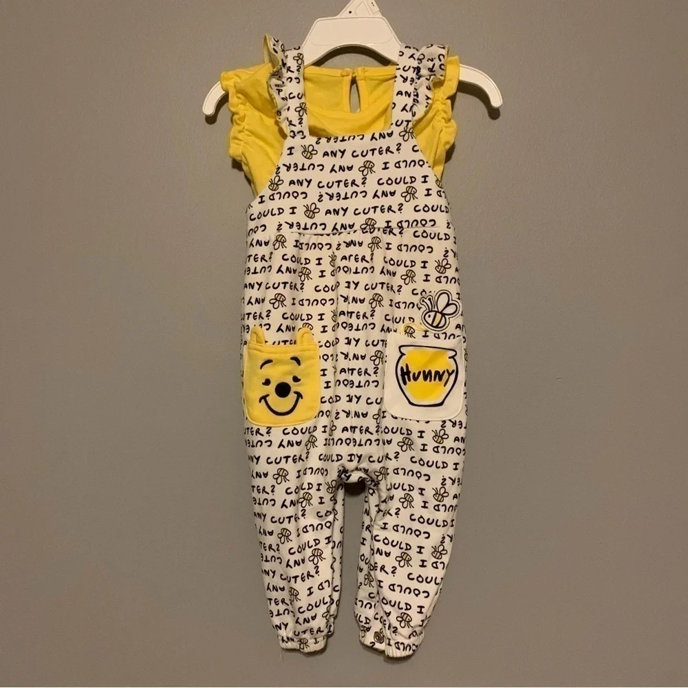 NWT. DISNEY Winnie The Pooh Overall Set